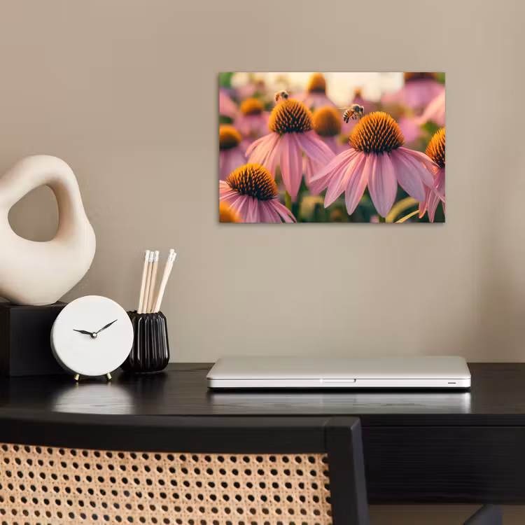 Poster - Bloemen - Paars - Bijen — 2