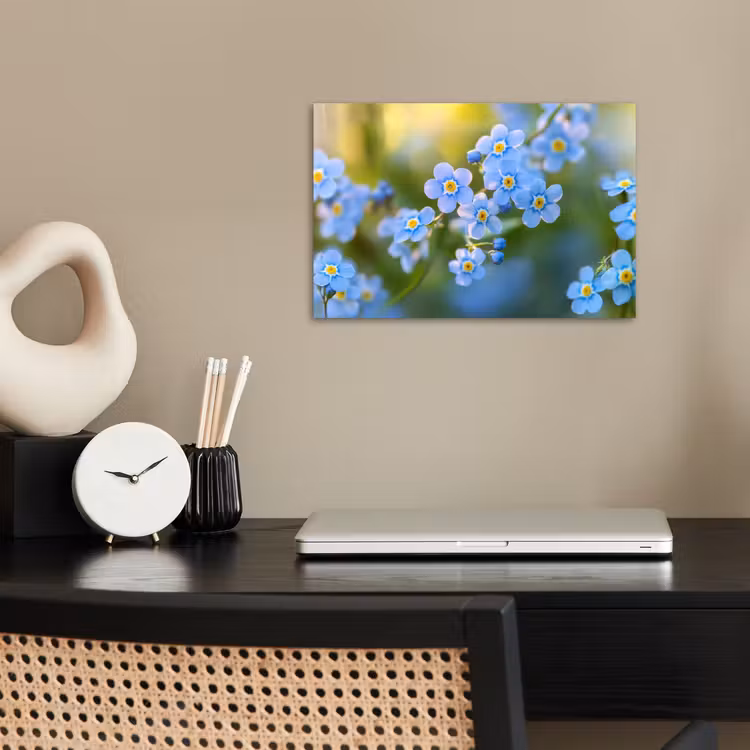 Poster - Bloemetjes - Blauw - Vergeet mij nietjes — 2