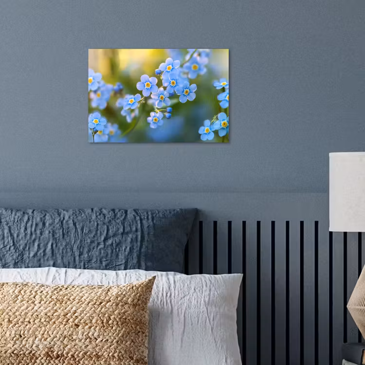 Poster - Bloemetjes - Blauw - Vergeet mij nietjes — 3