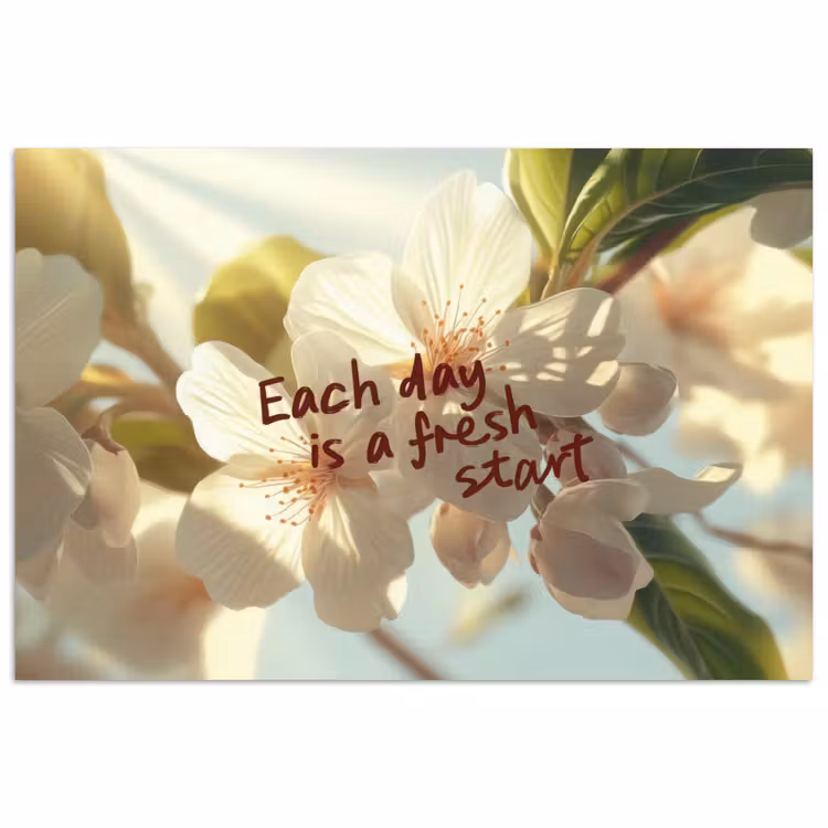 Poster - Bloesems - Zonlicht - Quote - Wit — 1
