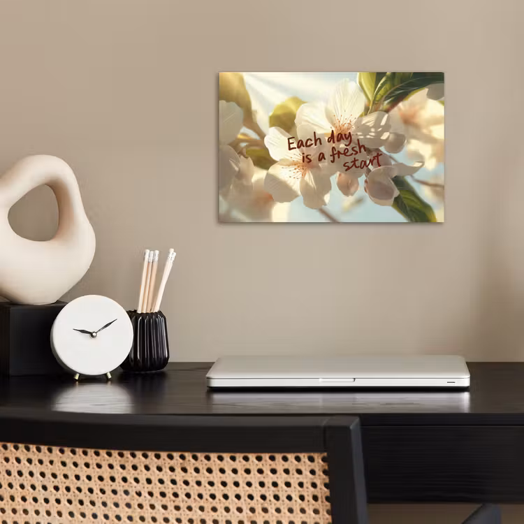 Poster - Bloesems - Zonlicht - Quote - Wit — 2