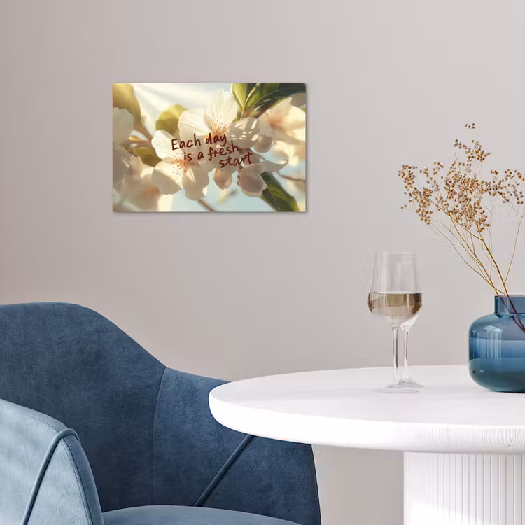 Poster - Bloesems - Zonlicht - Quote - Wit — 4