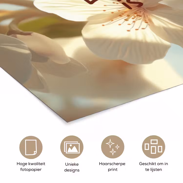Poster - Bloesems - Zonlicht - Quote - Wit — 5
