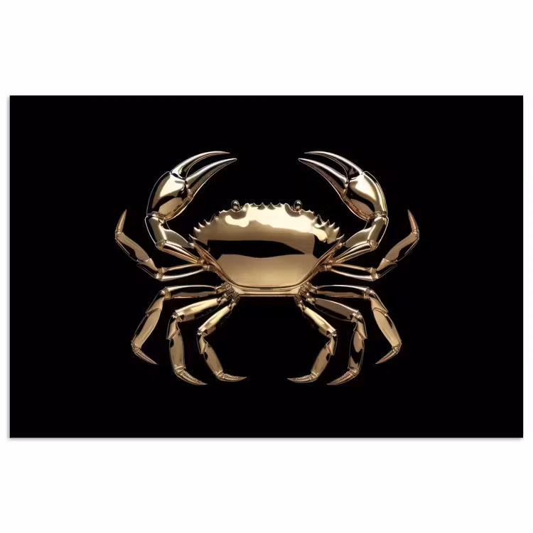 Poster - Goud - Krab - Dieren - Zwart — 1