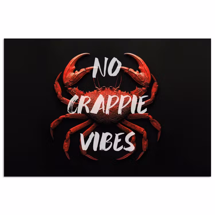Poster - Krab - Rood - Tekst - Zwart — 1
