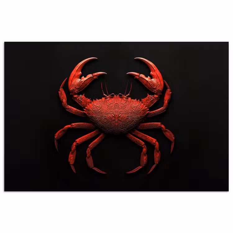 Poster - Krab - Rood - Vissen - Schaaldieren — 1