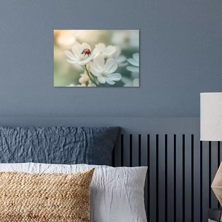 Poster - Lieveheersbeestje - Bloemen - Wit — 3