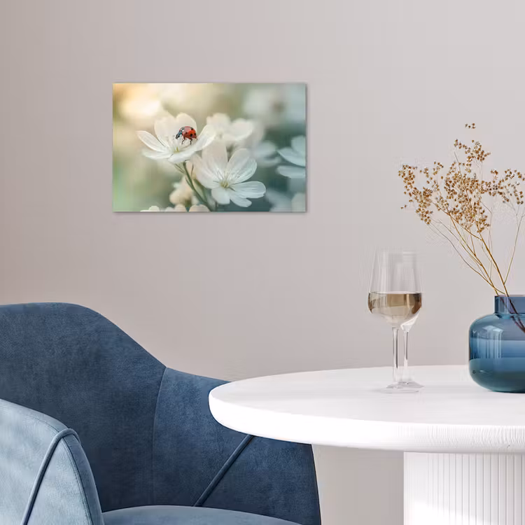 Poster - Lieveheersbeestje - Bloemen - Wit — 4