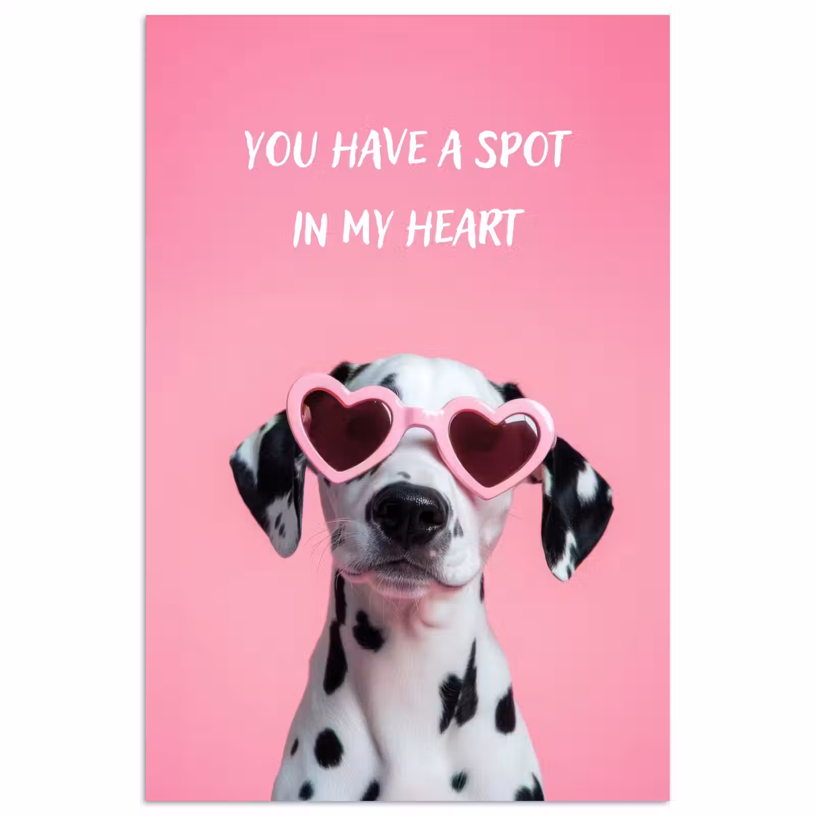 Poster - Hartjes - Hond - Valentijn - Roze — 1