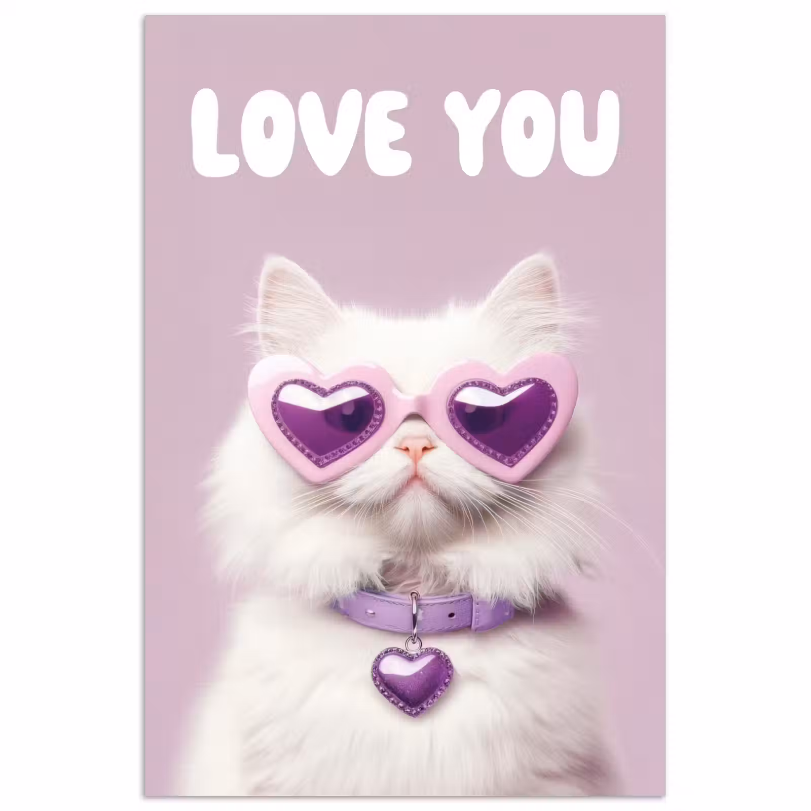Poster - Kat - Love - Paars - Valentijn — 1