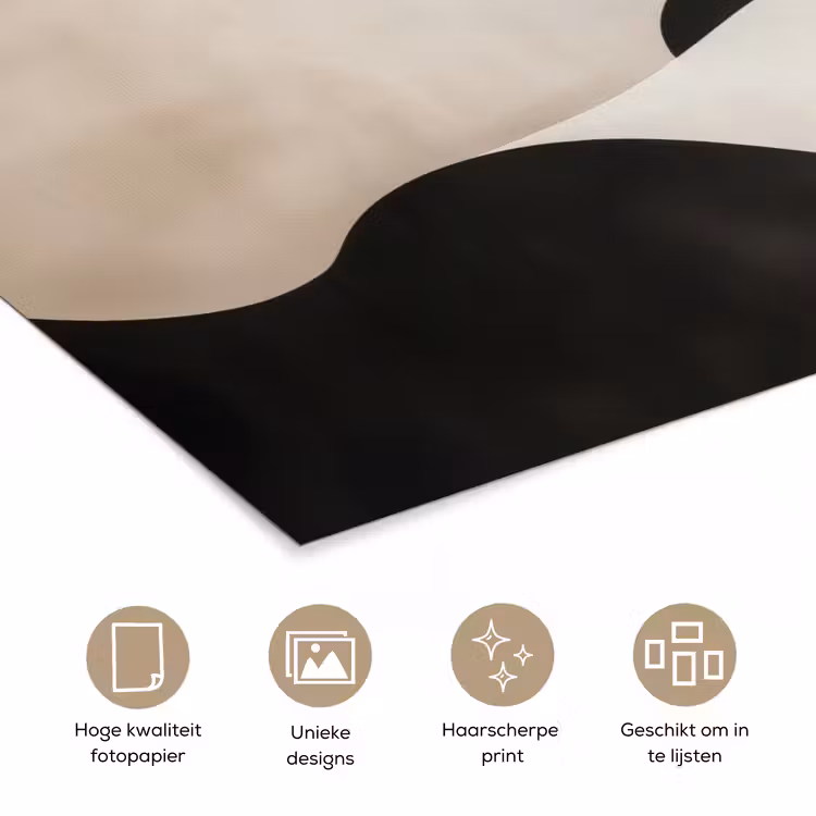 Poster - Golven - Abstract - Beige — 5