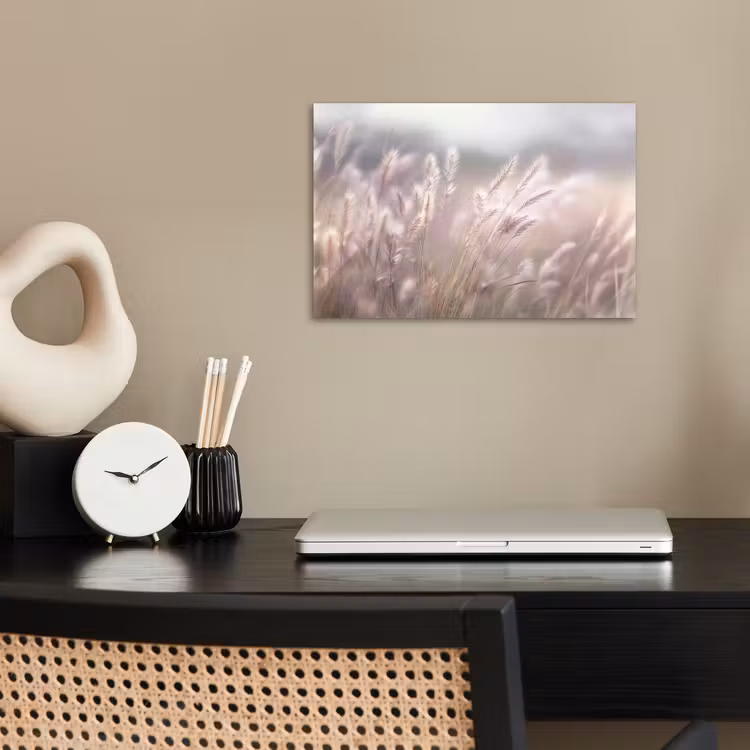 Poster - Graspluimen - Wind - Beige - Mistig — 2