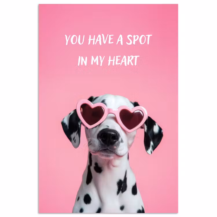 Poster - Hartjes - Hond - Valentijn - Roze — 1
