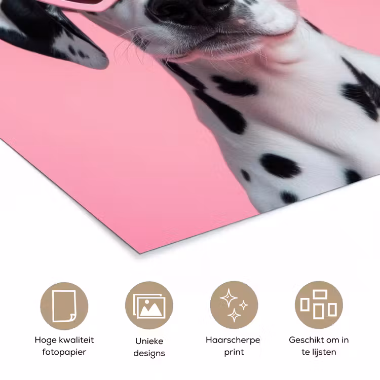 Poster - Hartjes - Hond - Valentijn - Roze — 5