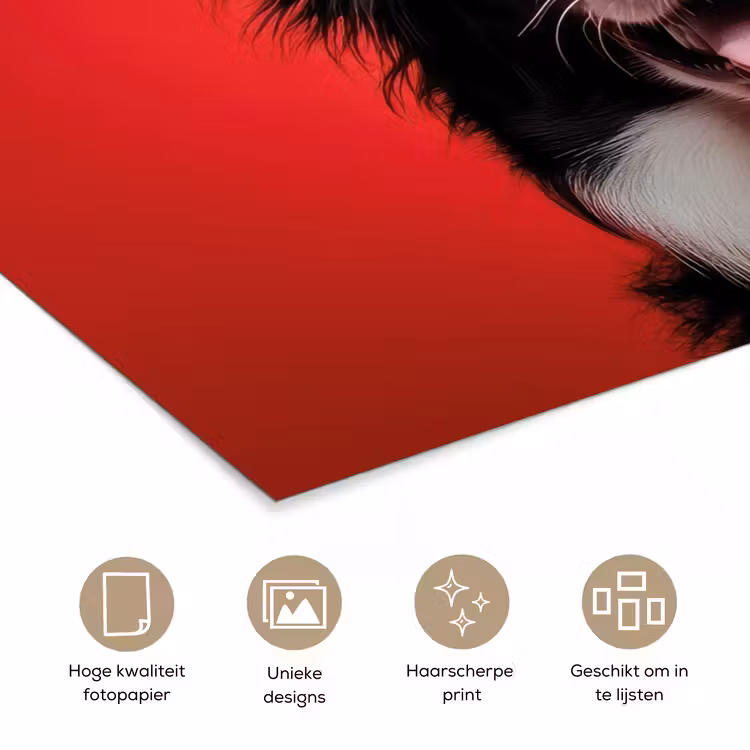 Poster - Hond - Hartjesbril - Loveyou - Rood — 5