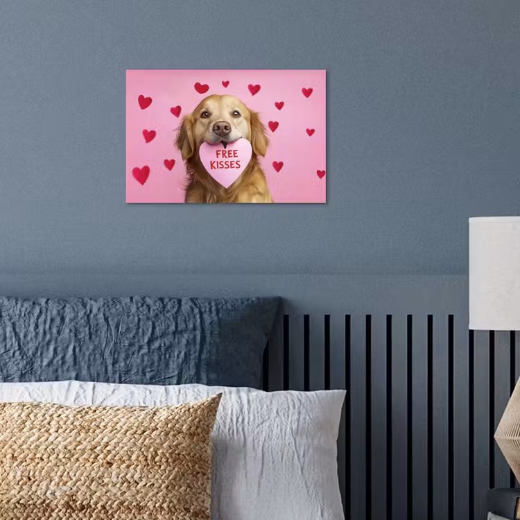 Poster - Hond - Kiss- Valentijn - Hartjes — 3