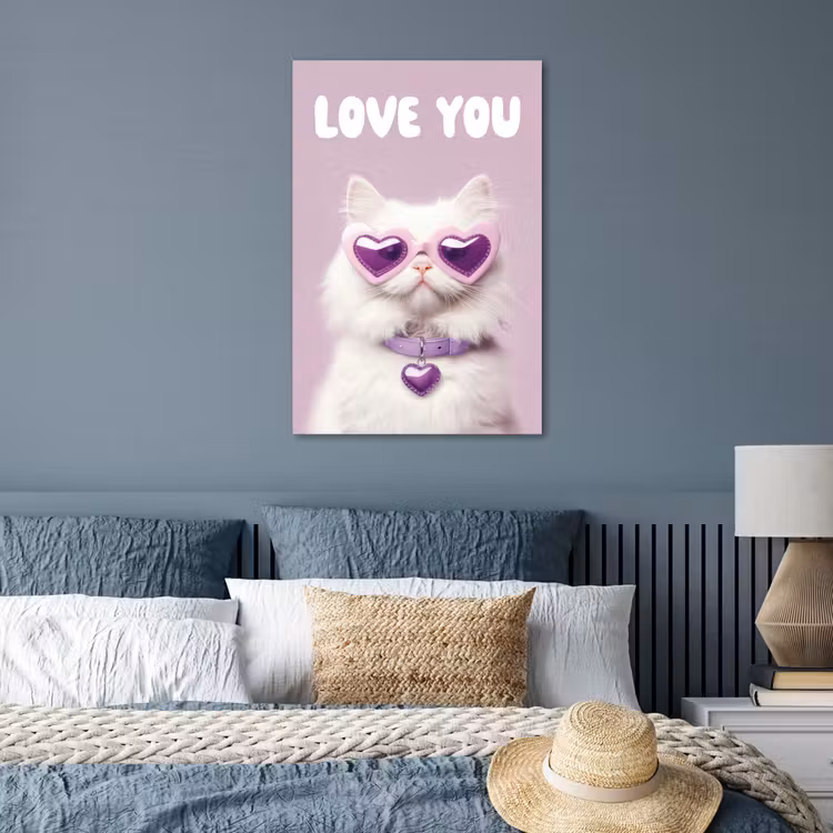 Poster - Kat - Love - Paars - Valentijn — 3