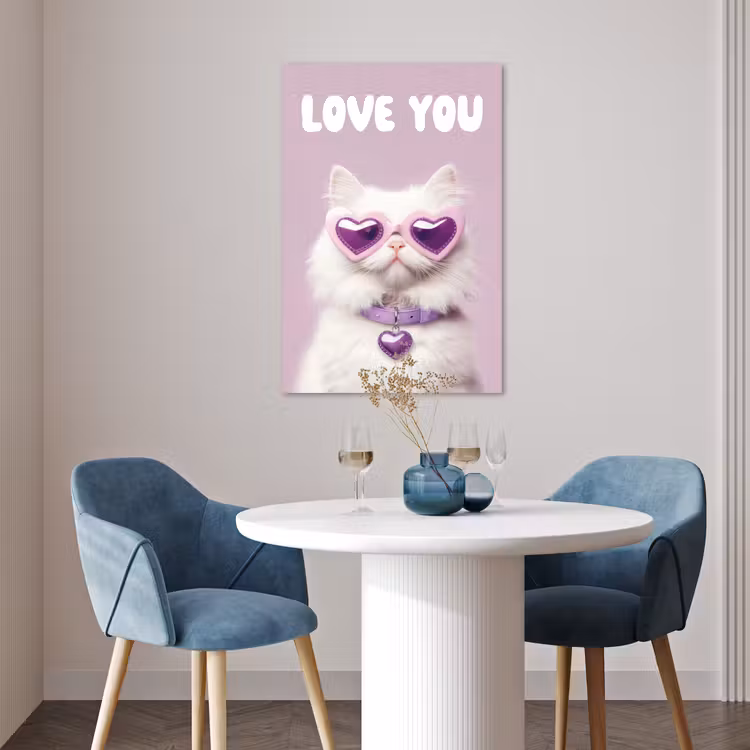 Poster - Kat - Love - Paars - Valentijn — 4