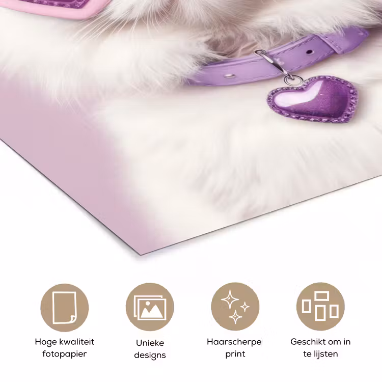 Poster - Kat - Love - Paars - Valentijn — 5