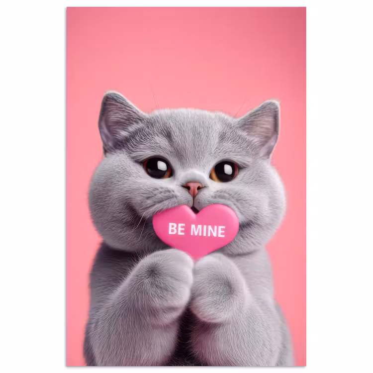 Poster - Kat - Valentijn - Roze - Liefde — 1