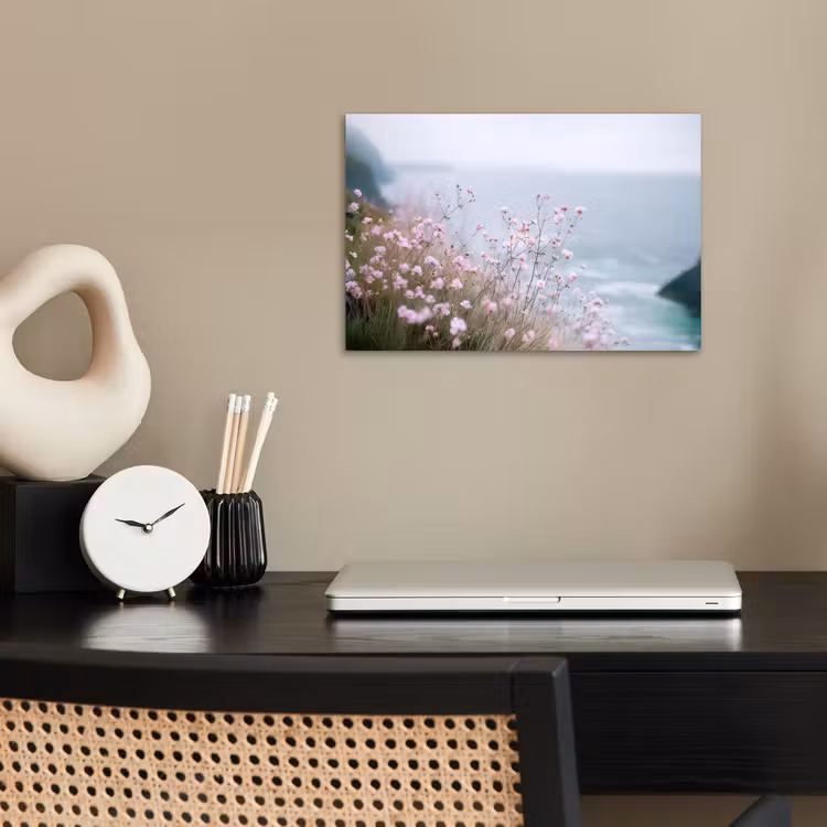 Poster - Klif - Bloemen - Zee - Roze — 2