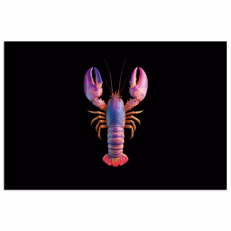 Poster - Kreeft - Paars - Roze - Zwart - Stippen - Lila — 1