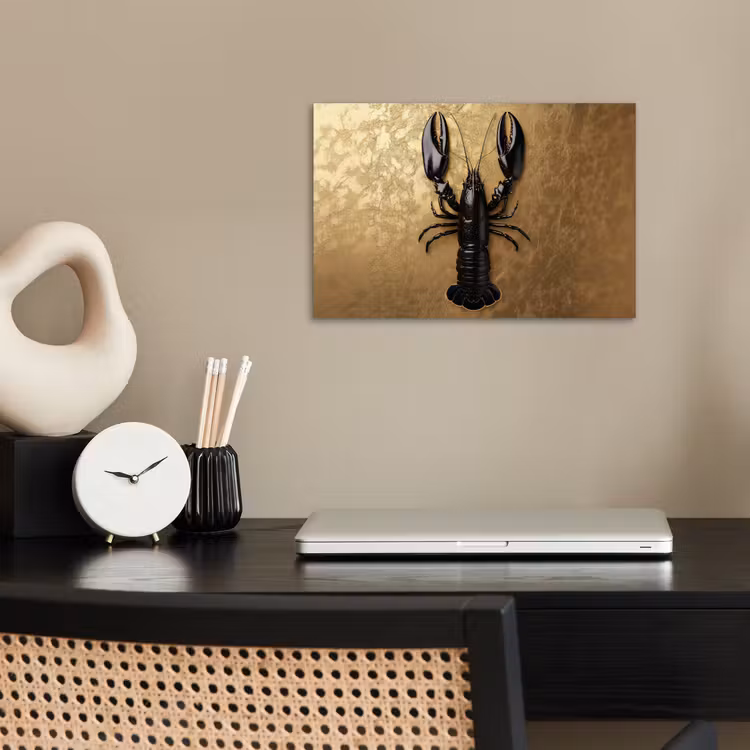 Poster - Kreeft - Zwart - Goud - Luxe — 2