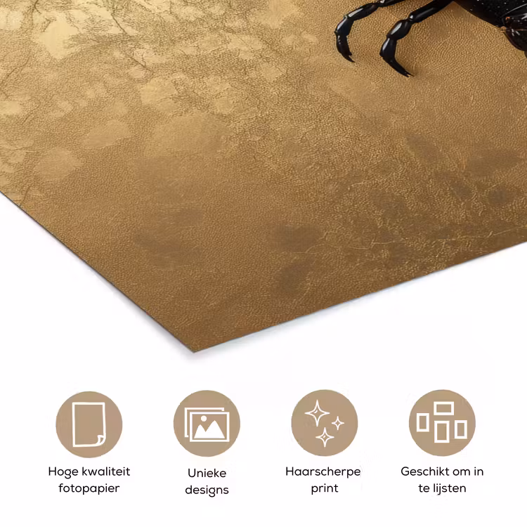 Poster - Kreeft - Zwart - Goud - Luxe — 5