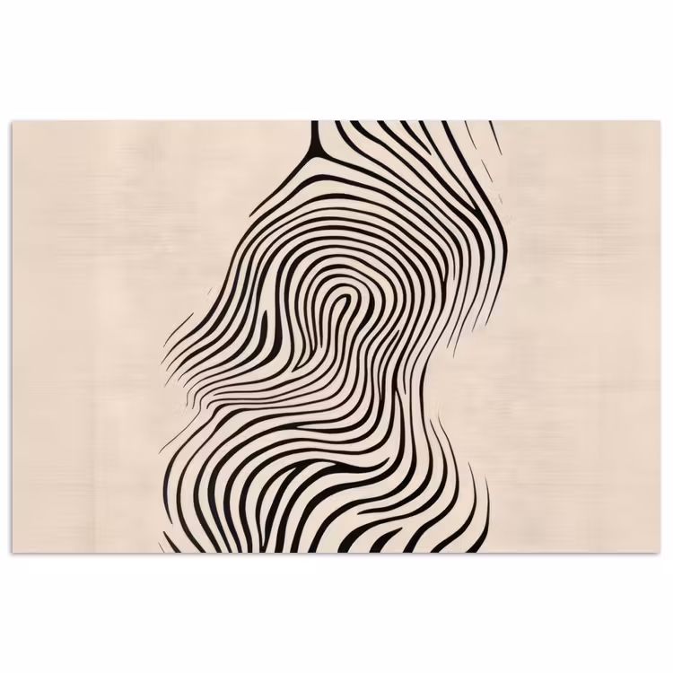 Poster - Lijnen - Abstract - Golvend - Zwart — 1