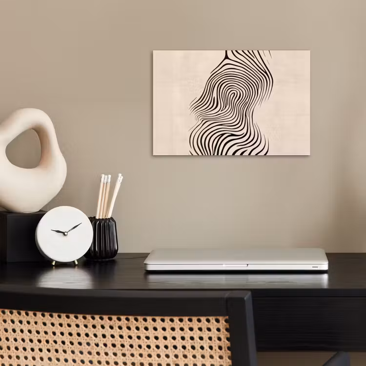 Poster - Lijnen - Abstract - Golvend - Zwart — 2