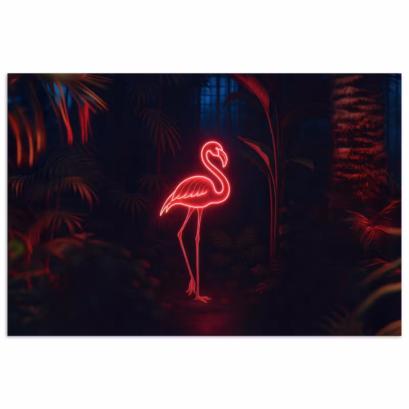 Poster - Flamingo - Roze - Neon - Licht — 1