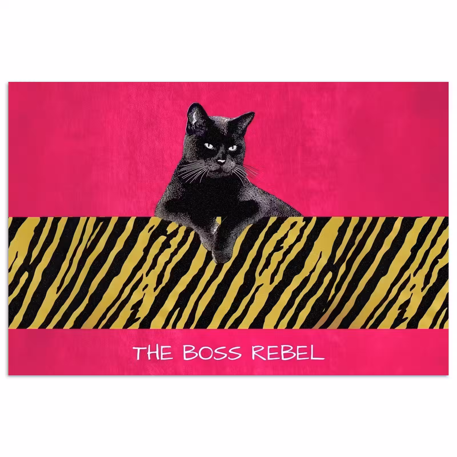 Poster - Kat - Baas - Roze - Tijgerprint — 1