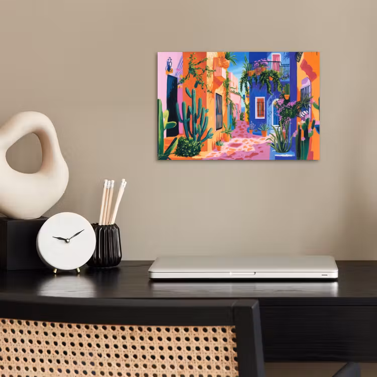 Poster - Geel - Blauw - Oranje - Huis — 2