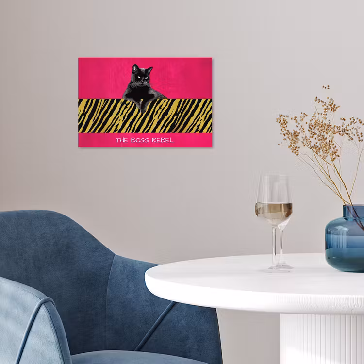 Poster - Kat - Baas - Roze - Tijgerprint — 4