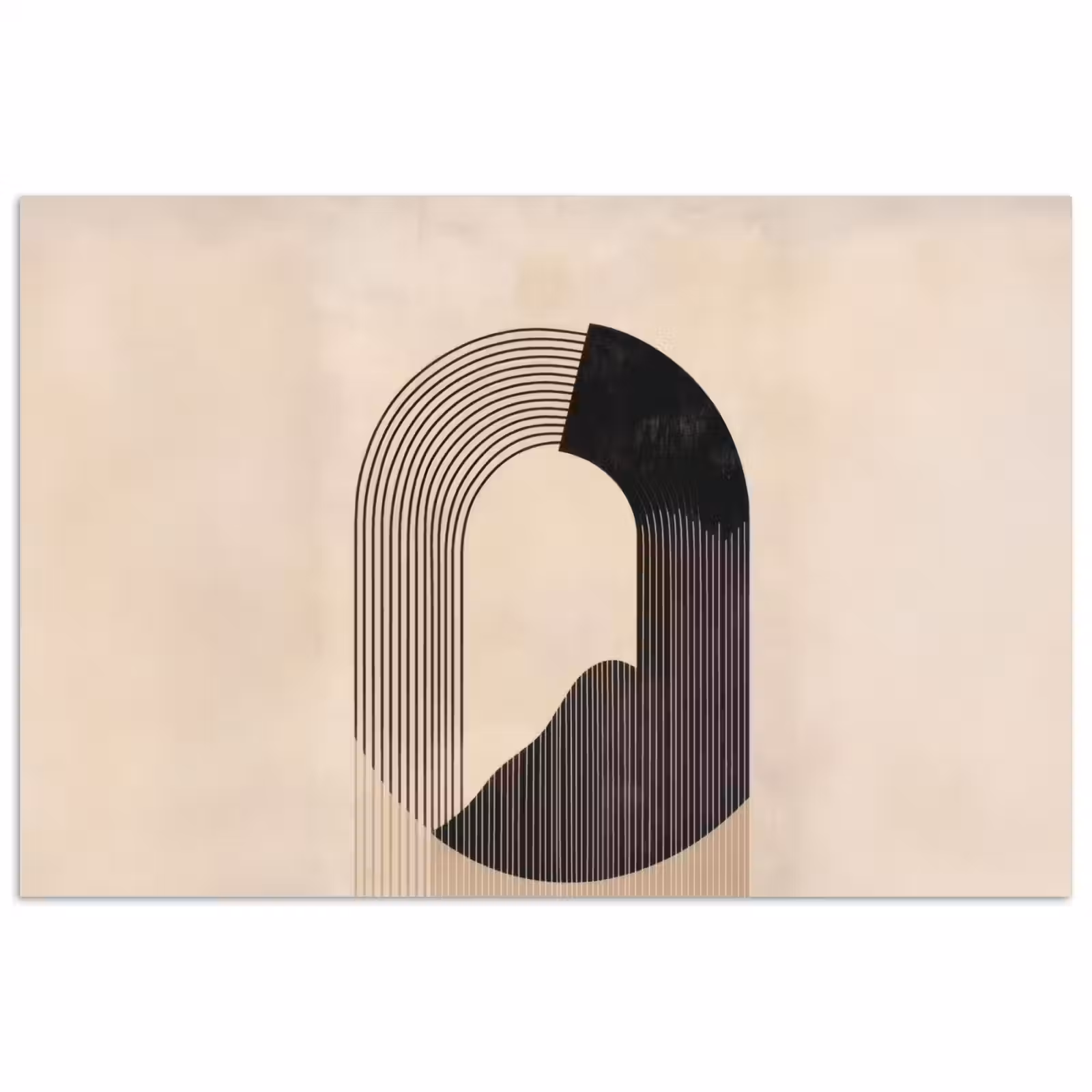 Poster - Grafisch gebogen motief - Beige — 1