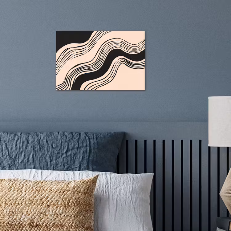 Poster - Golven - Zwart - Zandkleur — 3