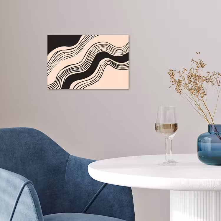 Poster - Golven - Zwart - Zandkleur — 4