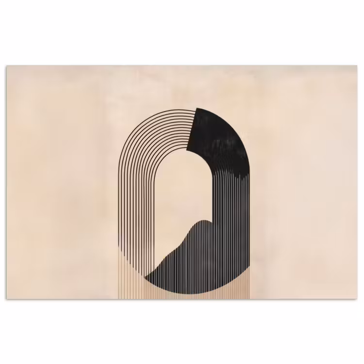 Poster - Grafisch gebogen motief - Beige — 1