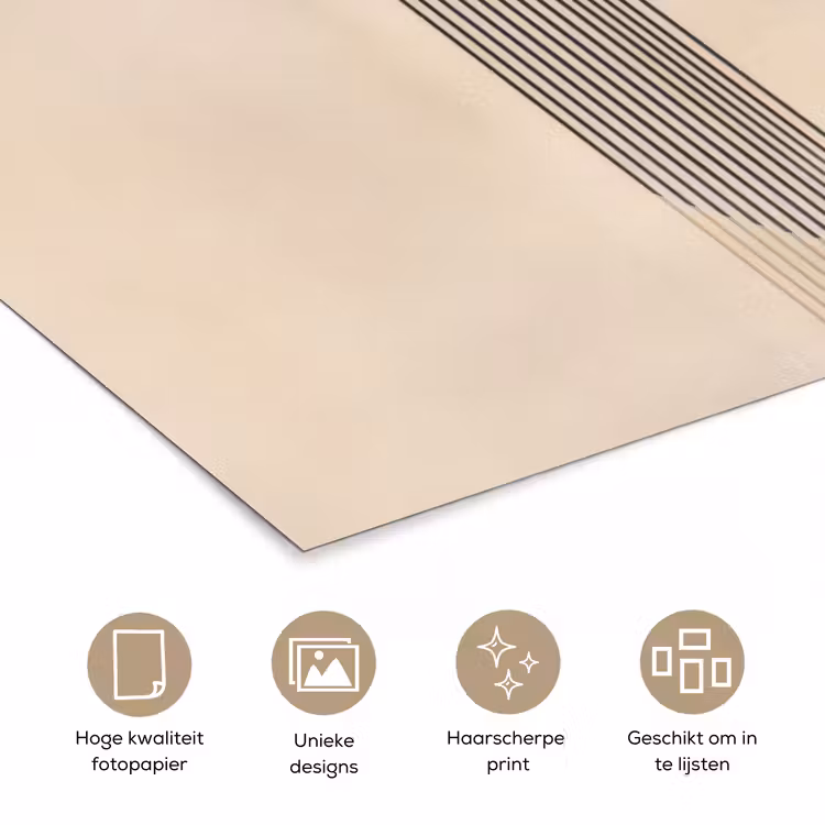 Poster - Grafisch gebogen motief - Beige — 5
