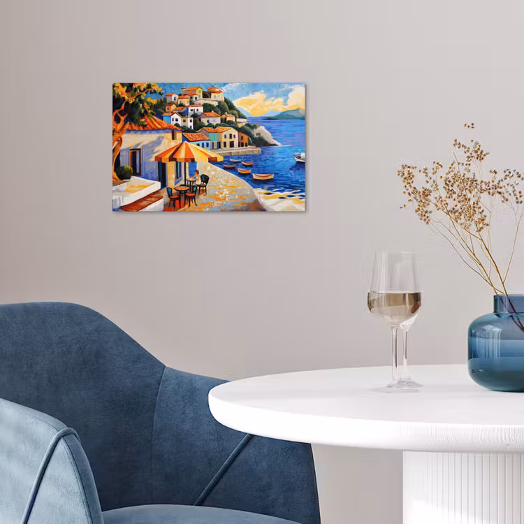 Poster - Kustdorp - Huisjes - Mozaïek - Zee — 4