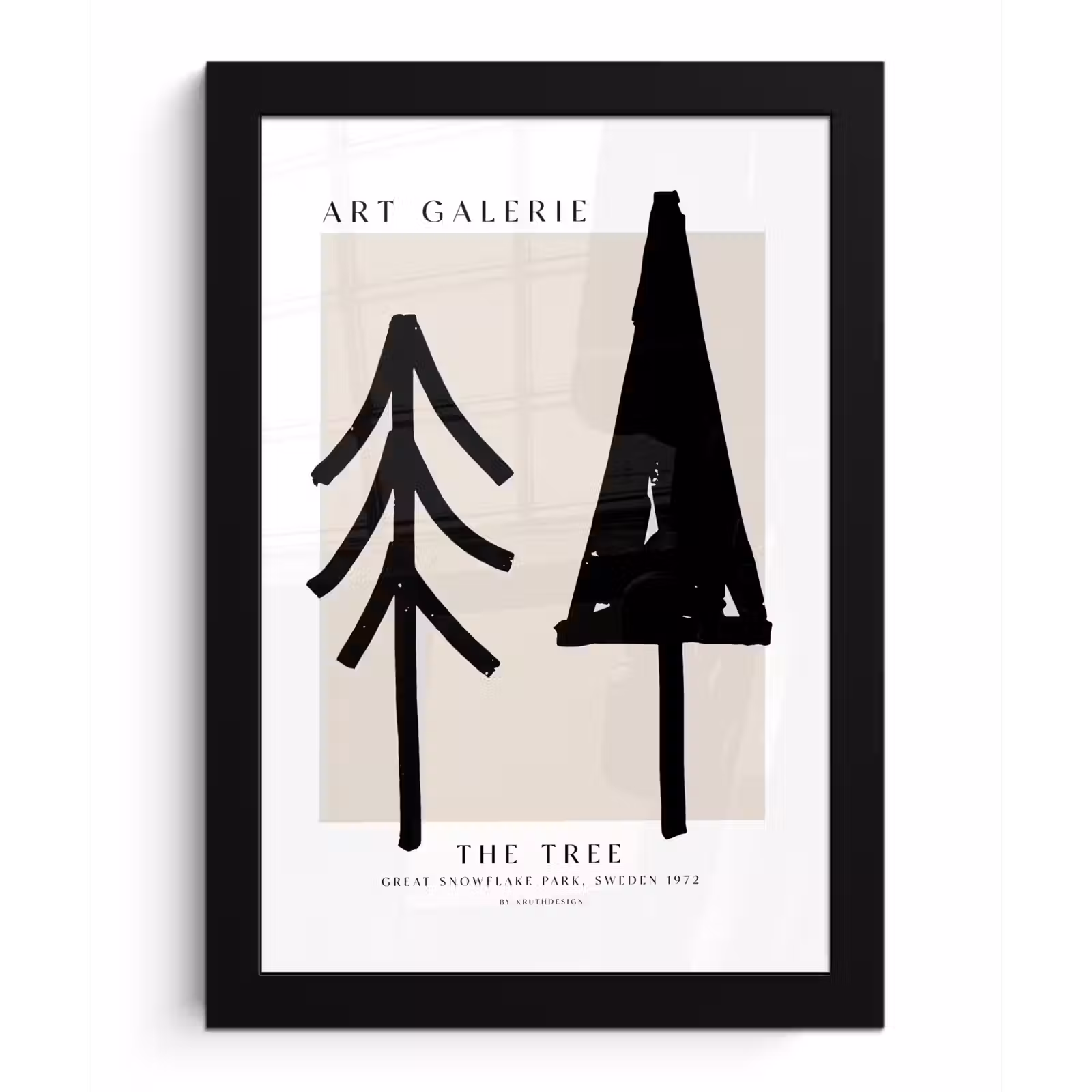 Poster met lijst - Bomen - Kerst - Zwart - Feest — 1