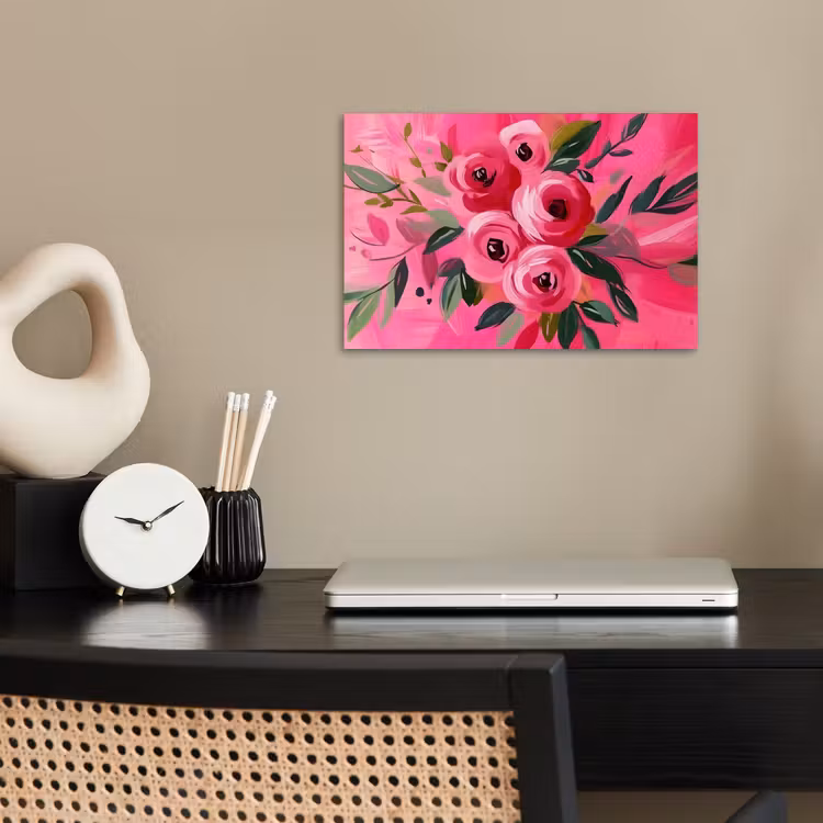 Poster - Bloemen - Verf - Roze — 2