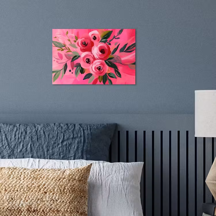 Poster - Bloemen - Verf - Roze — 3