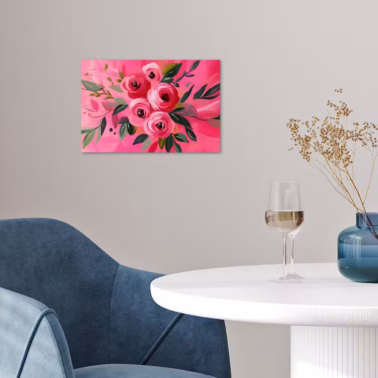 Poster - Bloemen - Verf - Roze — 4