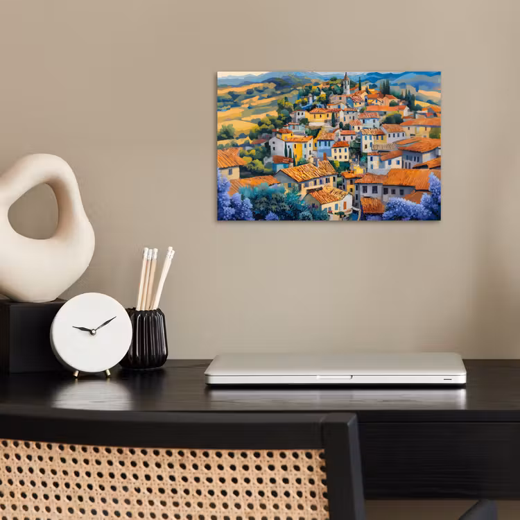Poster - Dorp - Heuvels - Landschap - Bomen — 2