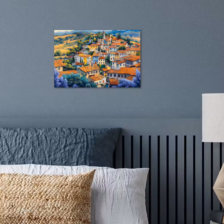 Poster - Dorp - Heuvels - Landschap - Bomen — 3