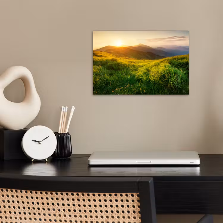 Poster - Gras - Heuvels - Zon - Natuur - Landschap — 2