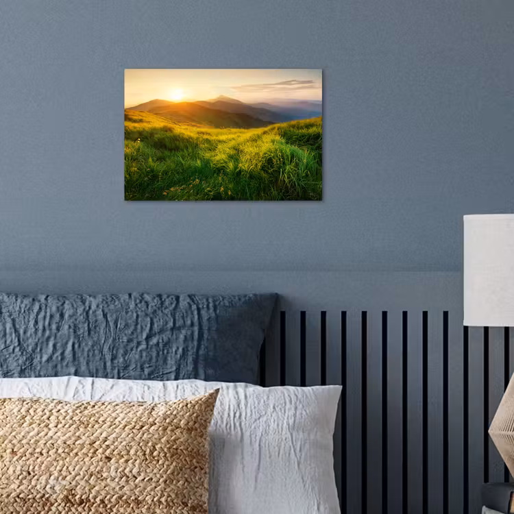 Poster - Gras - Heuvels - Zon - Natuur - Landschap — 3