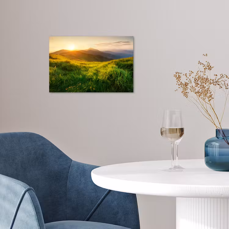 Poster - Gras - Heuvels - Zon - Natuur - Landschap — 4
