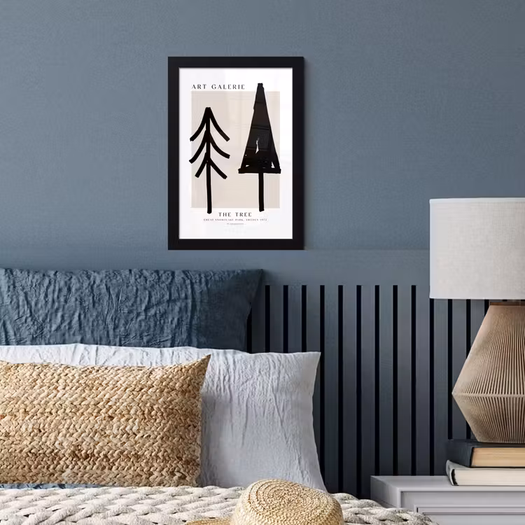 Poster met lijst - Bomen - Kerst - Zwart - Feest — 4